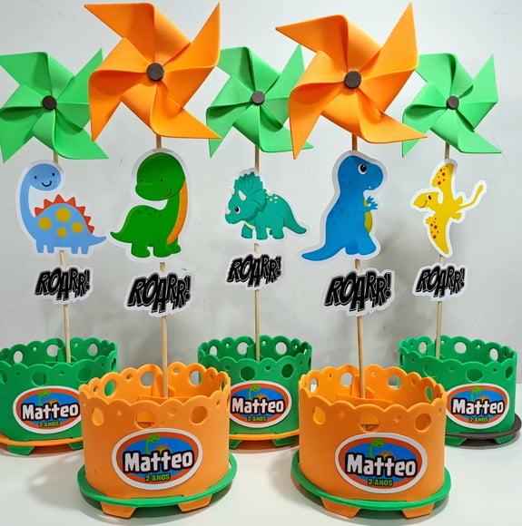 Enfeite Mesa Dino Baby Centro Mesa Dino Menina