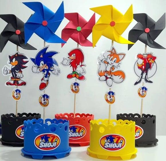 Kit Centro Mesa Sonic Enfeite Mesa Sonic