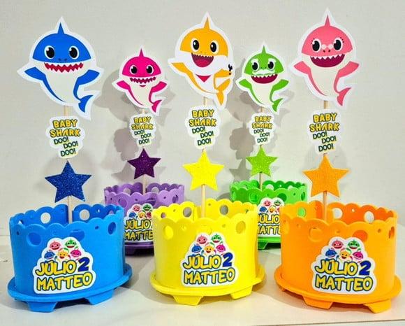 Lembrancinha Baby Shark Enfeite Mesa Centro Mesa