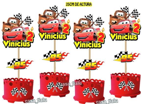 Lembrancinhas Carros Mcqueen Enfeite Display Mesa Kit Festa