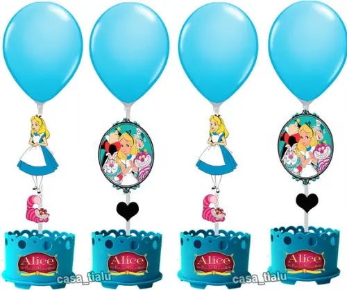 Centro de Mesa Alice no Pais das Maravilhas Enfeite Alice