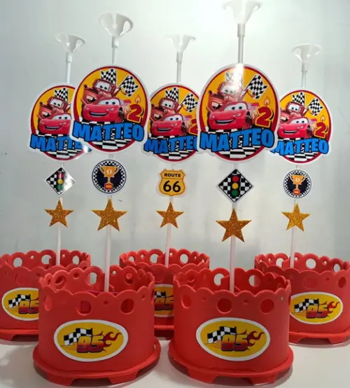 Centro de Mesa Carros Enfeite de Mesa Macqueen Lembrancinha