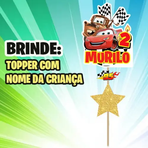 Centro de Mesa Carros Enfeite de Mesa Macqueen Lembrancinha