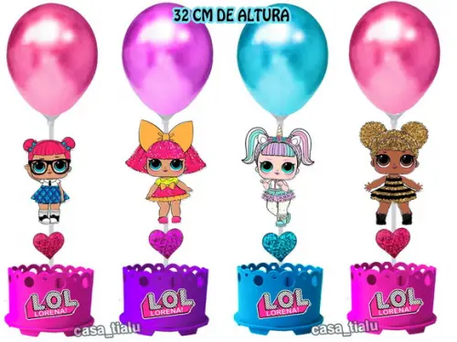 Centro de Mesa Lol Surprise Enfeite de Mesa Lol Surprise