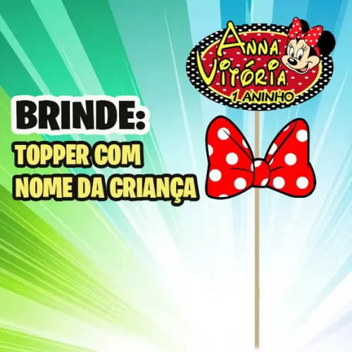 Centro de Mesa Minnie Vermelha Enfeite de Mesa Minnie