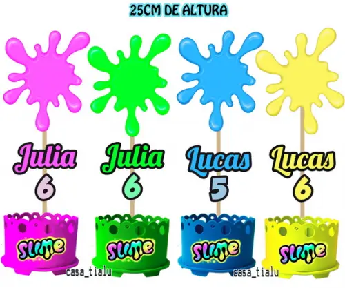 Centro de Mesa Slime Enfeite de Mesa Slime Lembrancinha