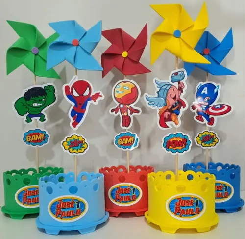 Centro de Mesa Vingadores Baby Enfeites Vingadores Cute