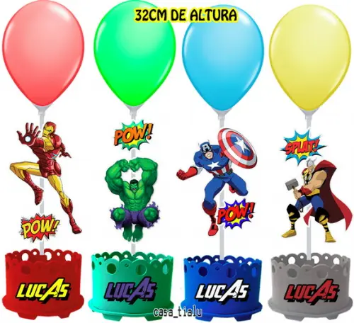 Centro de Mesa Vingadores Enfeites de Mesa Vingadores