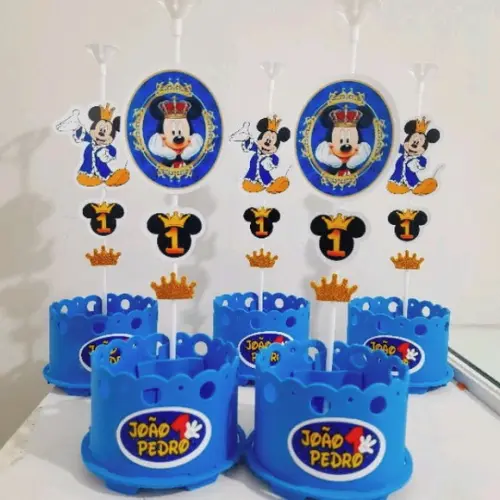 Centro Enfeite de Mesa Mickey Realeza