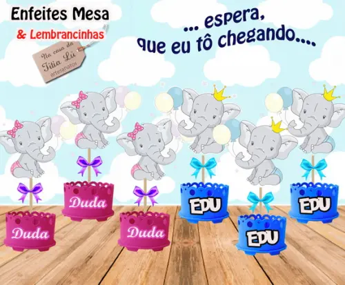 Enfeite Cha Revelacao Ursinho Ursinha Princesa Lembrancinha