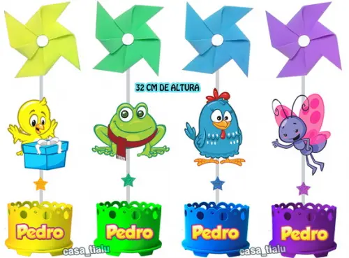 Enfeite de Mesa Galinha Pintadinha Centro de Mesa Galinha