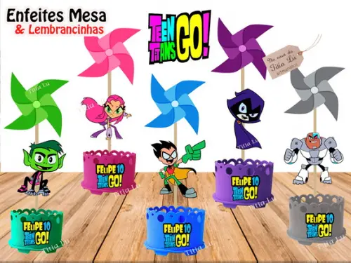 Enfeite de Mesa Jovens Titans Centro de Mesa Jovens Titans