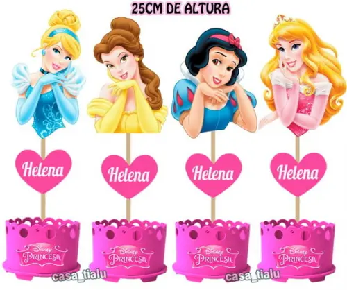 Enfeite de Mesa Princesas Disney Centro de Mesa Princesas