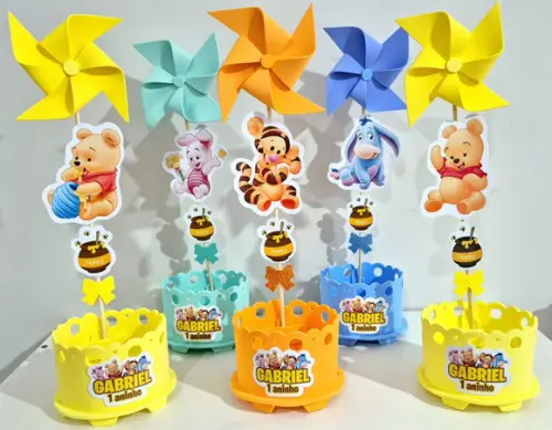 Enfeite de Mesa Ursinho Pooh Centro Mesa Ursinho Pooh