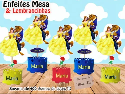 Enfeite Mesa a Bela e a Fera Centro Mesa a Bela Enfeite Mesa