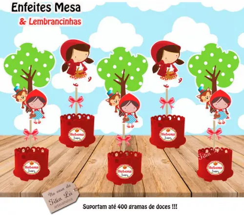 Enfeite Mesa Chapeuzinho Vermelho Centro Mesa Lembrancinha