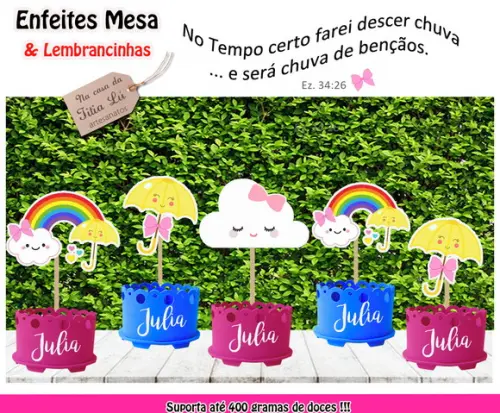 Enfeite Mesa Chuva de Amor Benção Lembrancinha Centro Mesa