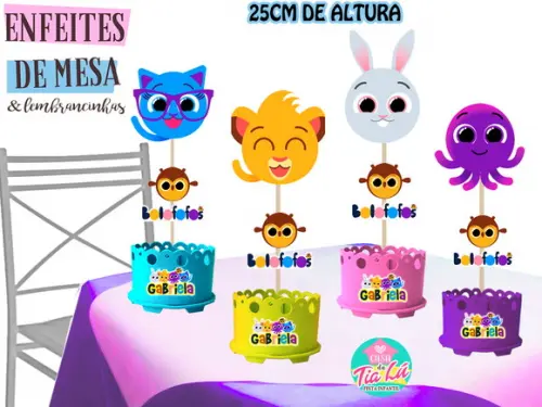 Kit Enfeite de Mesa Bolofofos Centro de Mesa Bolofofos