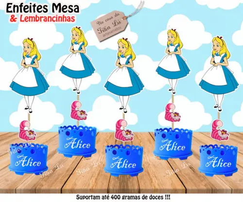 Lembrancinha Alice Pais Maravilhas Enfeite Mesa Centro Mesa