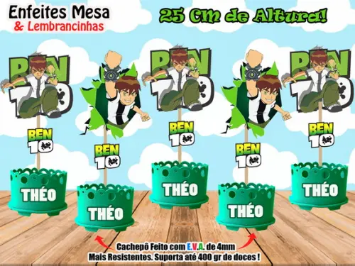 Lembrancinha Ben10 Enfeite Mesa Ben 10 Centro Mesa Ben 10