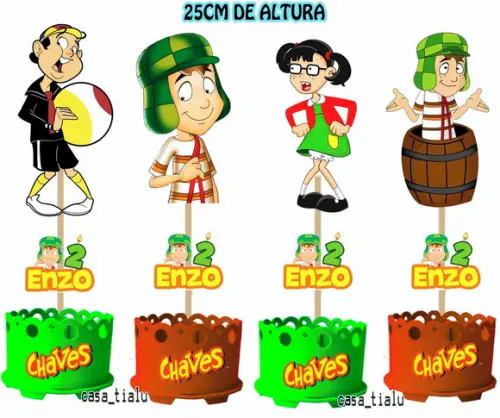 Lembrancinha Chaves Enfeite Mesa Centro Mesa Turma do Chaves