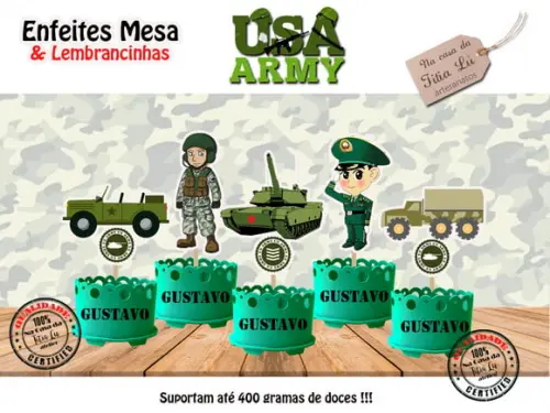 Lembrancinha Exercito Militar Enfeite Mesa Centro Mesa