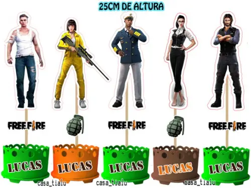 Lembrancinha Free Fire Centro de Mesa Enfeite Free Fire