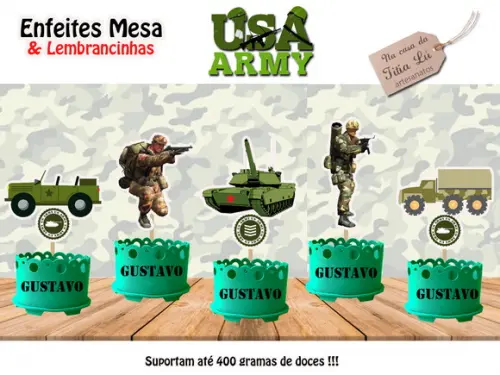 Lembrancinha Exercito Militar Enfeite Mesa Centro Mesa
