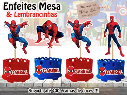 Lembrancinha Homem Aranha Enfeite Mesa Centro Mesa