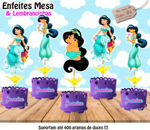 Lembrancinha Jasmine Alladim Enfeite Mesa Centro Mesa