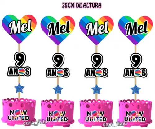 Lembrancinha Now United Enfeite Centro de Mesa Now United