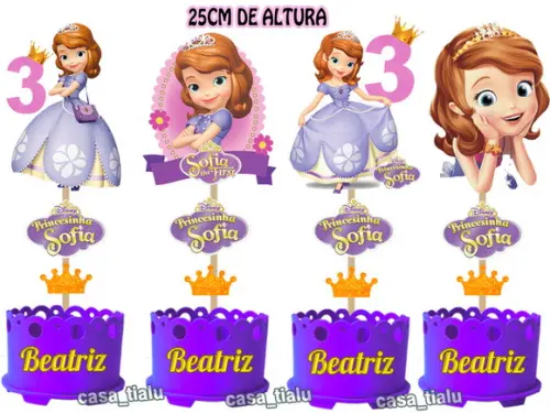 Lembrancinha Princesa Sofia Enfeite de Mesa Princesa Sofia