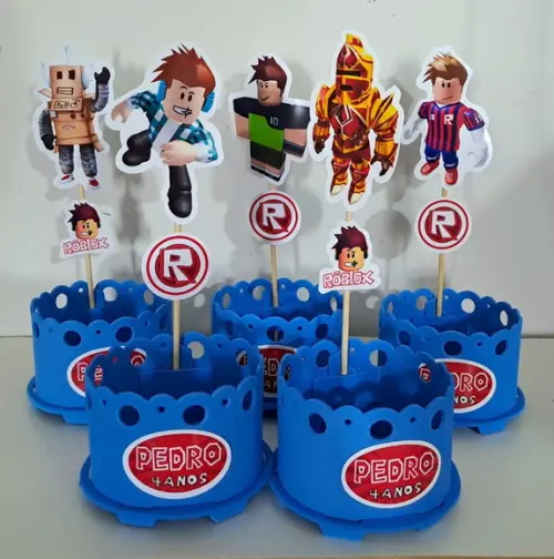 Lembrancinha Roblox Enfeite Mesa Roblox Centro Mesa Roblox