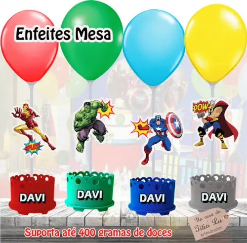 Lembrancinha Vingadores Enfeite Mesa Centro de Mesa