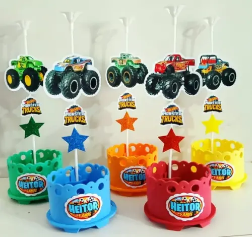 Centro de Mesa Hotwheels Enfeite Mesa Hotwheels