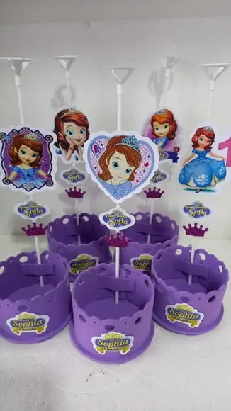 Centro de Mesa Princesa Sofia Enfeite de Mesa Princesa Sofia