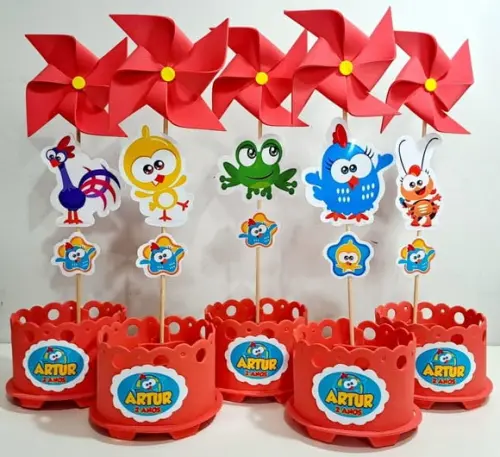 Enfeite de Mesa Galinha Pintadinha Centro de Mesa Galinha