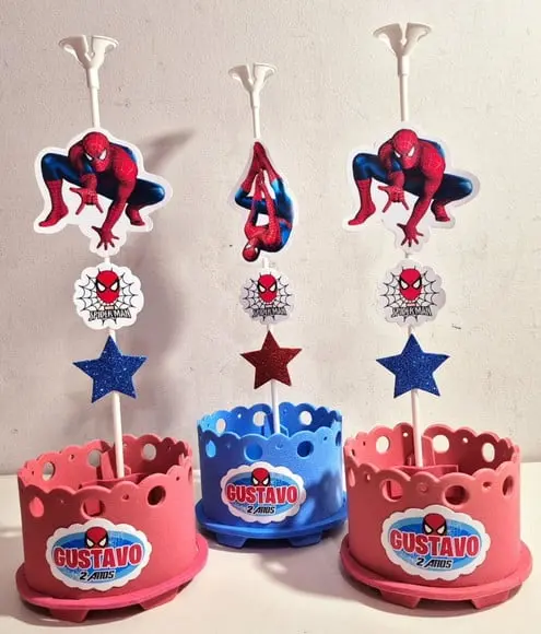 Enfeite de Mesa Homem Aranha Centro de Mesa Heróis