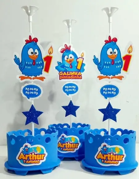 Enfeite de Mesa Galinha Pintadinha Centro de Mesa Galinha