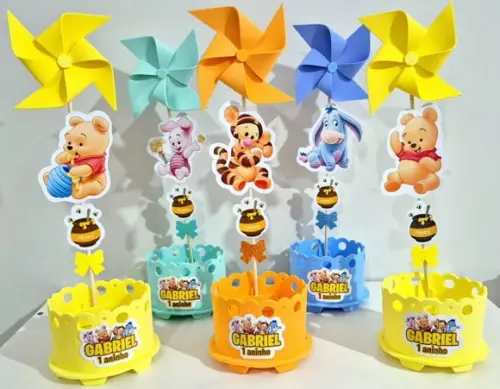 Enfeite de Mesa Ursinho Pooh Centro Mesa Ursinho Pooh