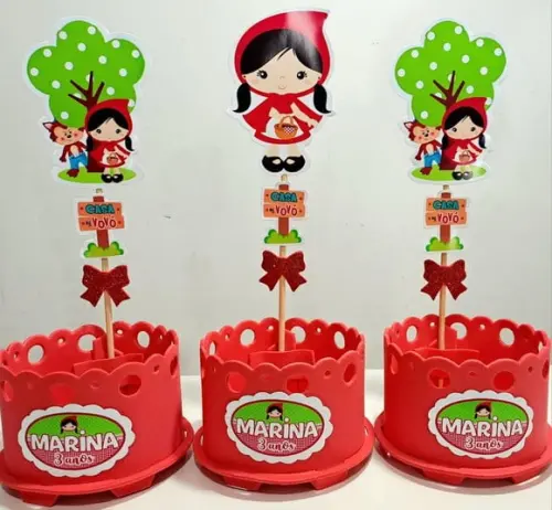 Enfeite Mesa Chapeuzinho Vermelho Centro Mesa Lembrancinha