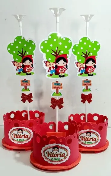 Enfeite Mesa Chapeuzinho Vermelho Centro Mesa Lembrancinha