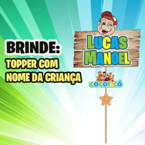 Lembrancinha Cocoricó Enfeite Mesa Centro Mesa