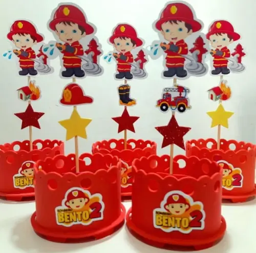Lembrancinha Bombeiros Enfeite Mesa Centro Mesa
