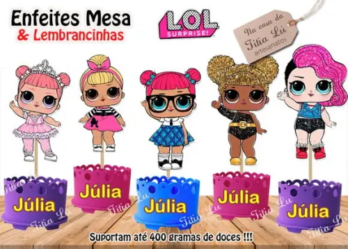 Lembrancinha Lol Surprise Enfeite de Mesa Lol Centro Mesa