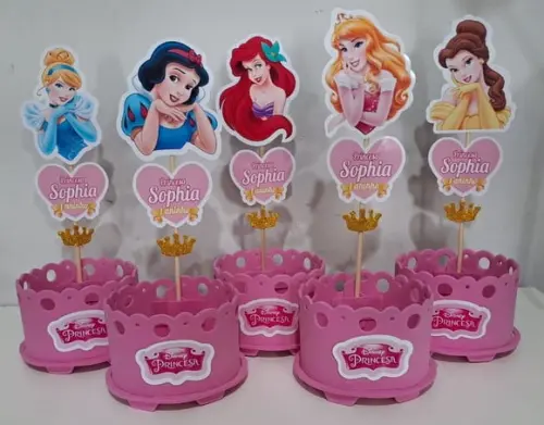 Lembrancinha Personalizada Princesas Disney Centro Mesa Enfe