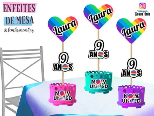 Lembrancinha Now United Enfeite Centro de Mesa Now United