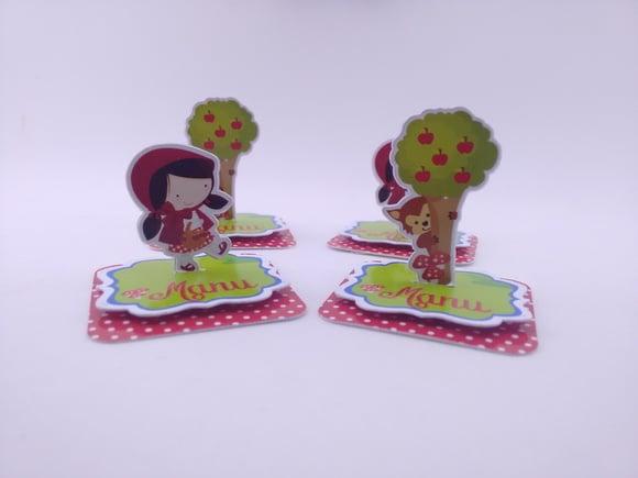 Aplique Caixinha 5cm Chapeuzinho 3d