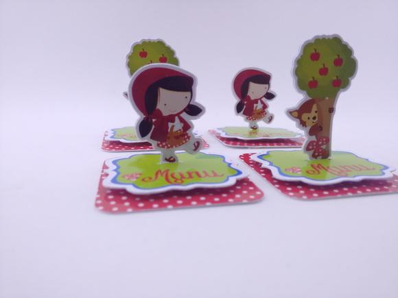 Aplique Caixinha 5cm Chapeuzinho 3d