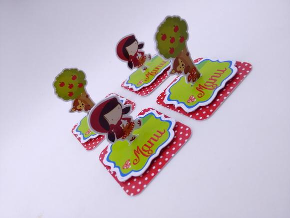 Aplique Caixinha 5cm Chapeuzinho 3d